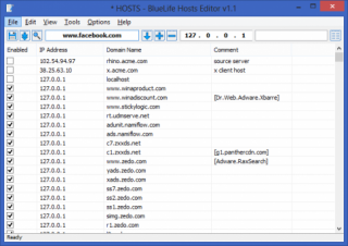 Chỉnh sửa file Hosts dễ dàng với BlueLife Hosts Editor