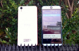 Camera trước của HTC Desire Eye có khẩu độ f/2.2 và tiêu cự tương đương 20mm