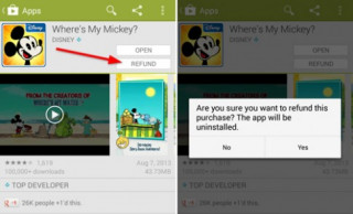 Google Play tăng thời hạn hoàn tiền lên 2 tiếng.