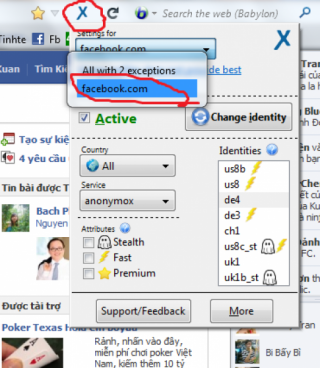 Vào Facebook trên Firefox dễ dàng với AnonymosX