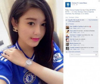 Ảnh Á hậu Huyền xuất hiện trên fanpage của đội bóng Chelsea