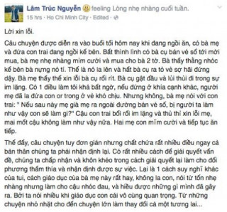 [Suy ngẫm] Lời xin lỗi bà lão bán vé số và câu chuyện dạy con của người mẹ Việt