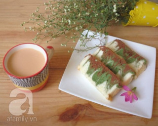 Xốp mịn thơm ngon món bánh bông lan trà xanh