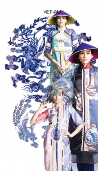 Hoàng Yến làm mẫu áo dài cho Festival Huế 2014.