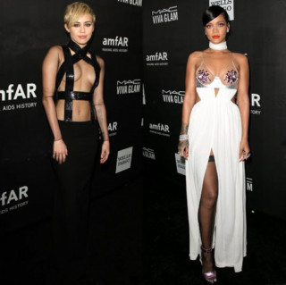 Miley Cyrus, Rihanna mặc táo bạo dự gala từ thiện