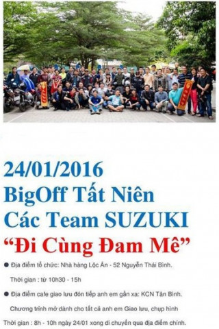 Đại hội Big Off Tất Niên Suzuki Miền Nam 2016 “Đi Cùng Đam Mê” sắp diễn ra