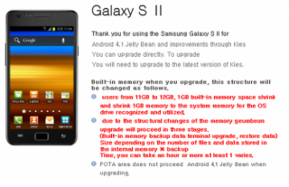 Galaxy S II sắp lên Jelly Bean, thêm tính năng của S III