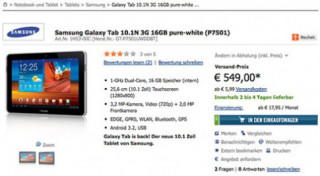 Galaxy Tab 10.1 thay thiết kế để được bán tại Đức