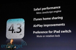Hệ điều hành iOS 4.3 ra mắt, đưa Facetime vào iPad