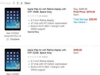 iPad Air bản Wi-Fi vừa bán đã giảm giá 20 USD tại Mỹ