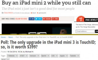 iPad Mini 3 gây thất vọng sau lễ ra mắt