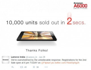 Lenovo bán 10.000 điện thoại giá rẻ trong 2 giây