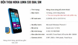 Lumia 530 chạy Windows Phone 8.1 sẽ ra mắt tháng sau