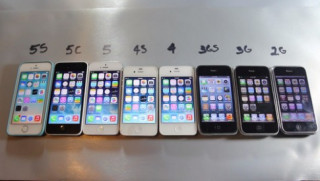Màn đọ tốc độ của 8 thế hệ iPhone