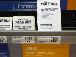 Nexus 7 32 GB bán tại Mỹ với giá 250 USD