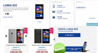 Nokia Lumia 925 giảm giá hơn 2 triệu đồng