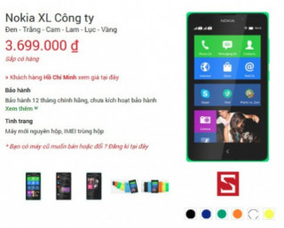Nokia XL chính hãng giá 3,7 triệu đồng