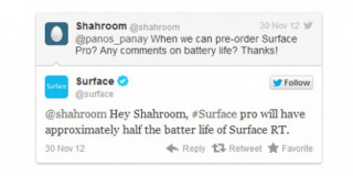 Pin của Surface Pro có thể chỉ khoảng 4 tiếng