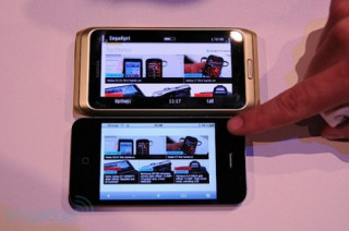 So màn hình iPhone 4 với Nokia E7