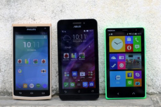 So sánh bộ ba điện thoại Android giá rẻ Asus, Nokia và Philips