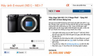 Sony NEX-7 chính hãng giá 27 triệu đồng