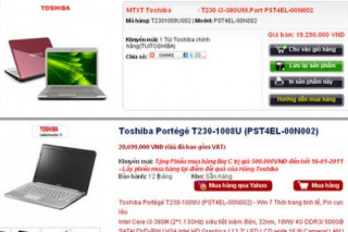 Toshiba Portege T230 giá 19,3 triệu đồng ở VN