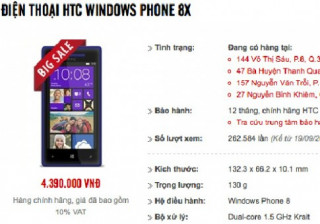 Windows Phone HTC 8X tái xuất với giá rẻ