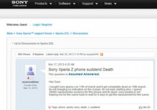 Xperia Z bị tố dính lỗi ‘đột tử’