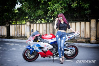 Hotgirl xinh đẹp cá tính bên dàn môtô khủng