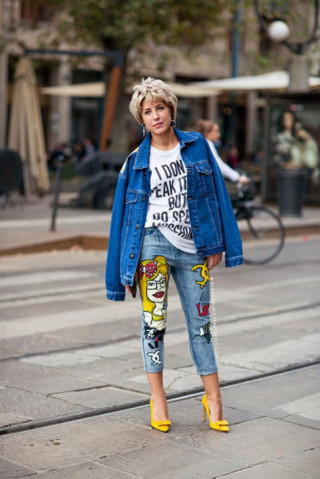 “Đổi gió” với mốt quần jeans đắp vá