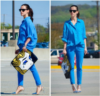 Street style mát lạnh cùng xanh dương
