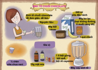 Thưởng thức sinh tố chuối, chocolate ngon mê