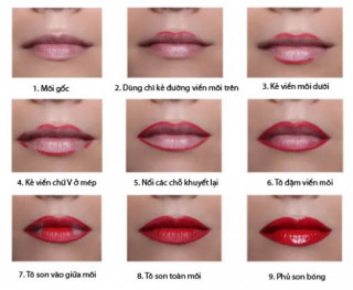 8 bước tô son đỏ cho môi căng mọng không bị lem