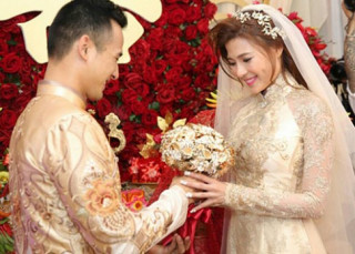 Cận cảnh áo dài kiêu sa, sang trọng của cô dâu Thúy Diễm