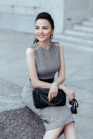 Diễm Hương xách túi trăm triệu sang chảnh xuống phố