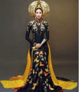 Đối thủ nặng ký tại phần thi trang phục dân tộc của Phạm Hương