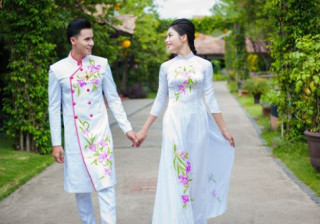 Họa tiết hoa cho áo dài trắng thêm duyên