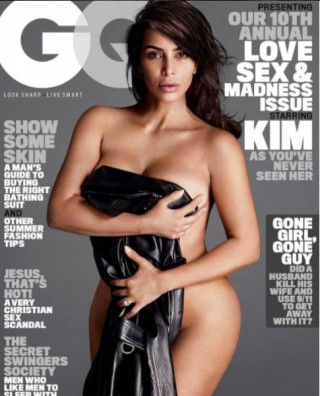 Kim nude táo bạo, tố Taylor Swift giả dối trên tạp chí thời trang