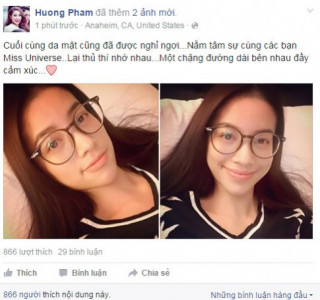 Phạm Hương tự tin khoe mặt mộc sau Hoa hậu hoàn vũ 2015