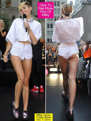 Phản cảm chiêu trò khoe vòng 3 của Miley Cyrus