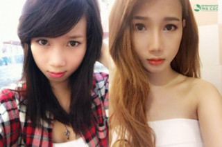 Ngỡ ngàng trước nhan sắc thẩm mỹ của nữ chuyên viên makeup.