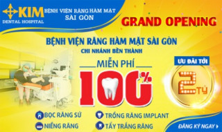 Ưu đãi 2 tỷ mừng khai trương Bệnh viện Răng Hàm Mặt Sài Gòn chi nhánh Bến Thành.