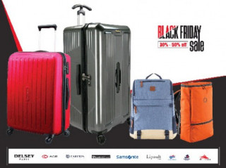 Black Friday cuồng nhiệt mua sắm vali, balo thương hiệu cao cấp.