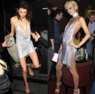 Kendall Jenner khoe ngực mini vẫn sexy với váy trễ nải