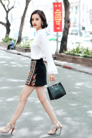 Kim Chi gợi ý cách phối đồ thu cực xinh với tóc ngắn