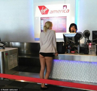 Mỹ: Dân mạng xôn xao vì cô gái mặc quần 5cm ở sân bay
