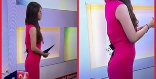 Hình ảnh không lên sóng của BTV lộ kẹp ghim váy trên đài truyền hình quốc gia