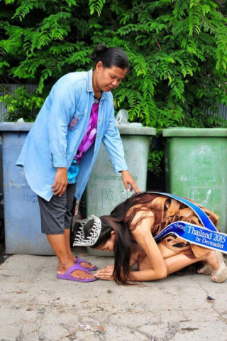 Hoa hậu “nhặt rác” Thái Lan gian dối về học vấn