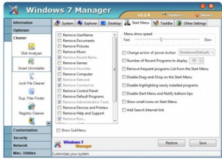 Windows 7 Manager - tiện ích tối ưu hóa Windows 7