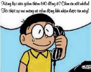 Cộng đồng mạng chế ảnh Xăng giảm giá
